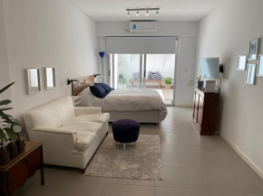 Amplio monoambiente con patio